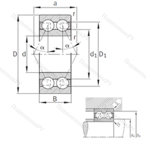 Подшипник шариковый радиально-упорный 3311-B-TVH