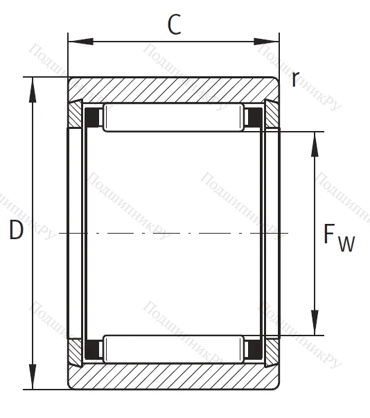 Игольчатый подшипник NK 5/10 TV XL