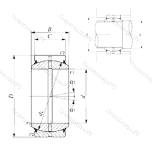 Подшипник скольжения сферический GE 60ES-2RS