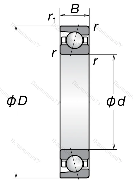 Однорядный шариковый подшипник 7016 A