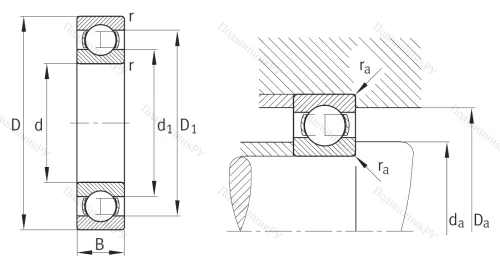 Однорядный шариковый подшипник 16009 C 3 от производителя  FAG