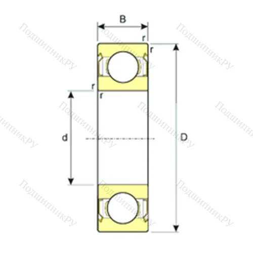 Подшипник шариковый радиальный SS 61812-ZZ