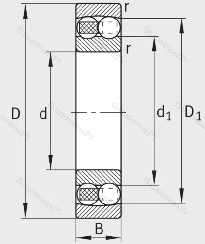 Двухрядный шариковый подшипник 2310 TVH от производителя  FAG