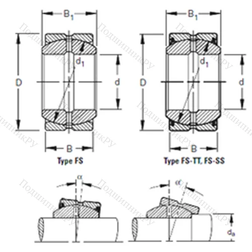 Подшипник скольжения сферический 16FS 30