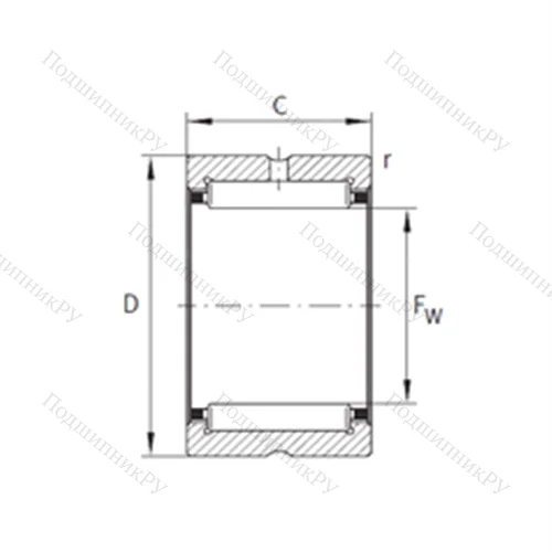 Подшипник игольчатый радиальный TNB 44202S 01