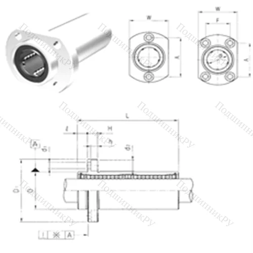 Подшипник шариковый линейный LMHP 13L