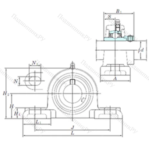 Подшипниковый узел шариковый радиальный NAPK 210