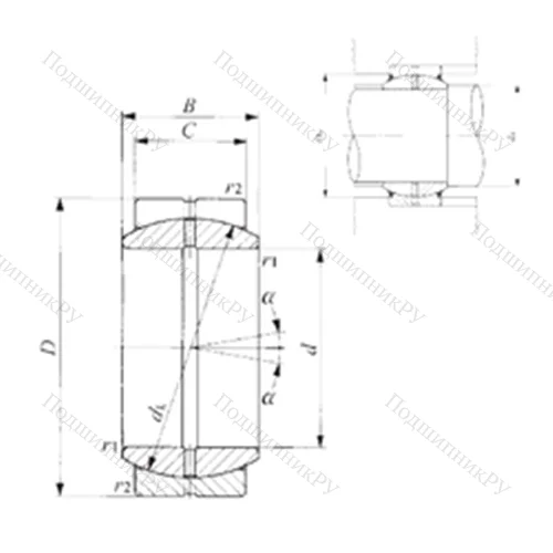 Подшипник скольжения сферический GE 15ES