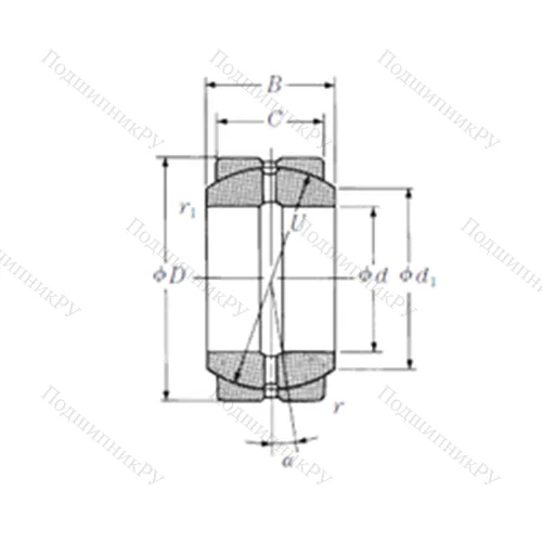 Подшипник скольжения сферический 100FSF 160