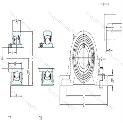 Подшипниковый узел шариковый радиальный SY 1.1/2 TF/AH от производителя  SKF