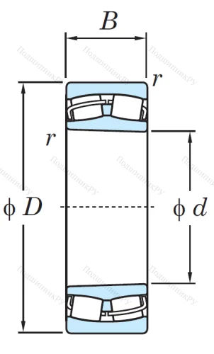 Сферический роликовый подшипник с конической посадкой на вал 22213 RZKW 33 от производителя  KOYO