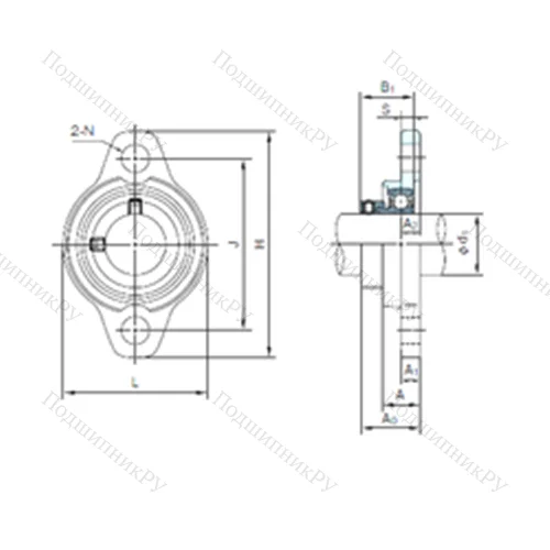 Подшипниковый узел шариковый радиальный MUFL 006