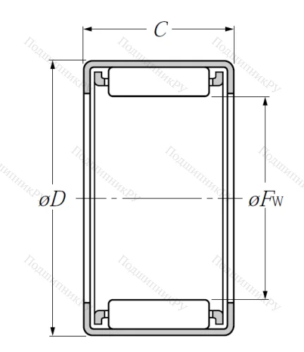 Игольчатый подшипник HK 1612 от производителя  NTN
