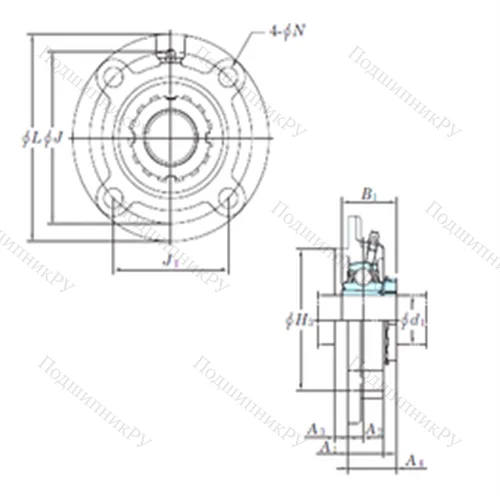 Подшипниковый узел шариковый радиальный UKFC 207 от производителя  KOYO