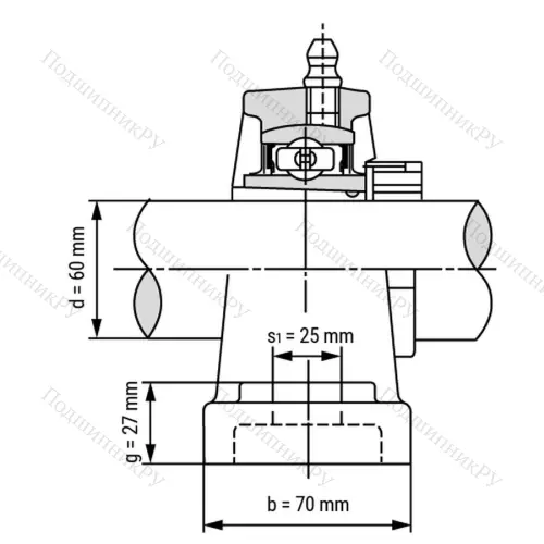 Подшипниковый узел UKP 213+H 2313 - Вал: 60 мм от производителя  LPZ