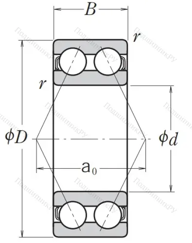 Двухрядный шариковый подшипник 5204 2RSTNG C 3 от производителя  NSK