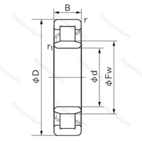 Подшипник роликовый радиальный NU 1022