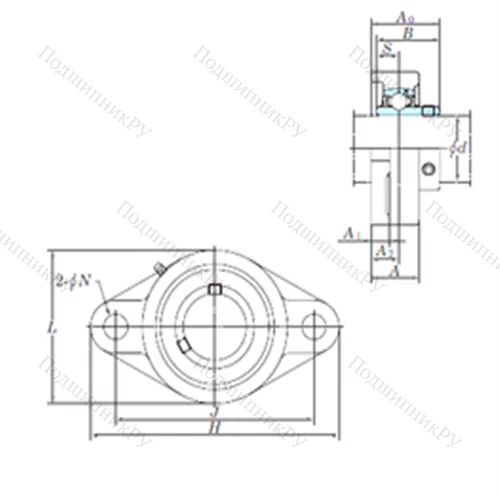 Подшипниковый узел шариковый радиальный UCFL 211-32