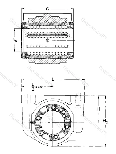 Подшипниковый узел для линейного перемещения LUCR 50-2LS в Йошкар-Оле