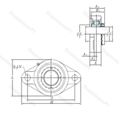 Подшипниковый узел шариковый радиальный UKFL 212