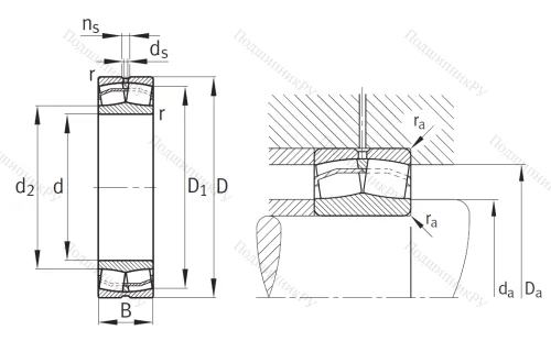 Сферический роликовый подшипник 22218 E 1 от производителя  FAG