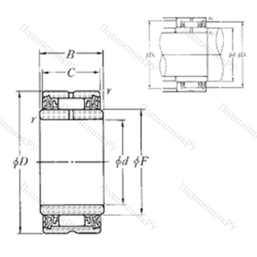 Подшипник игольчатый радиальный NA 4910LL