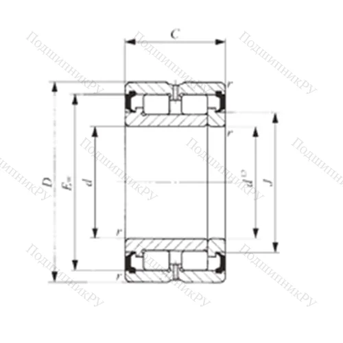 Подшипник роликовый радиальный NAG 4917UU