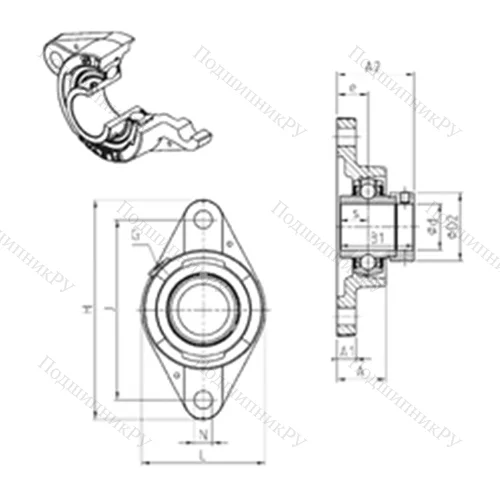 Подшипниковый узел шариковый радиальный EXFLE 205