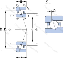 Подшипник 7005 CE/HCP 4AH 1