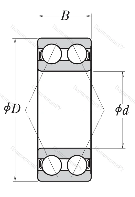 Двухрядный шариковый подшипник 3309 B 2ZRTNG C 3
