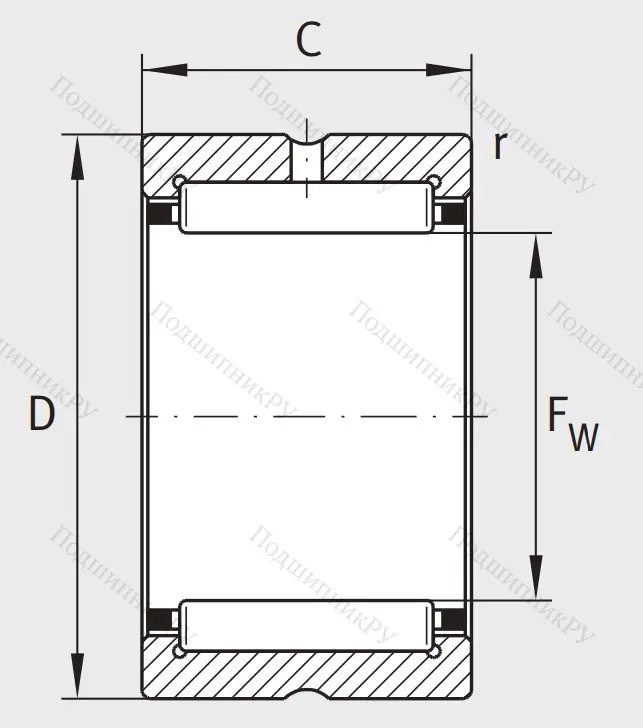 Игольчатый подшипник NK 22/20 XL