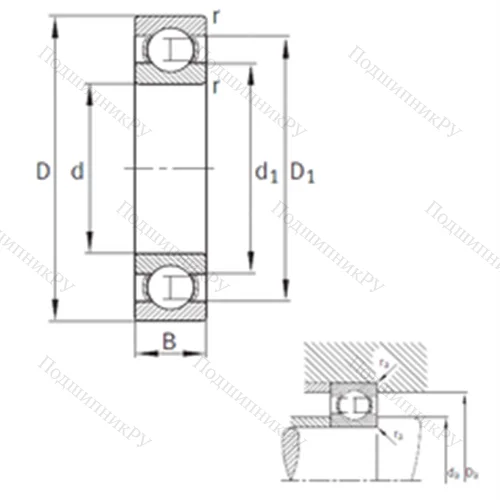 Подшипник шариковый радиальный 618/850-M