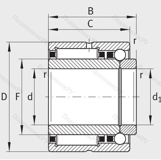 Комбинированный подшипник NKIB 5907 M8EDK961RH