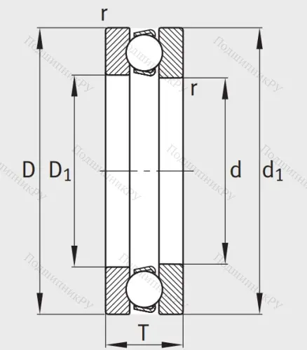 Упорный шариковый подшипник 51309 от производителя  FAG