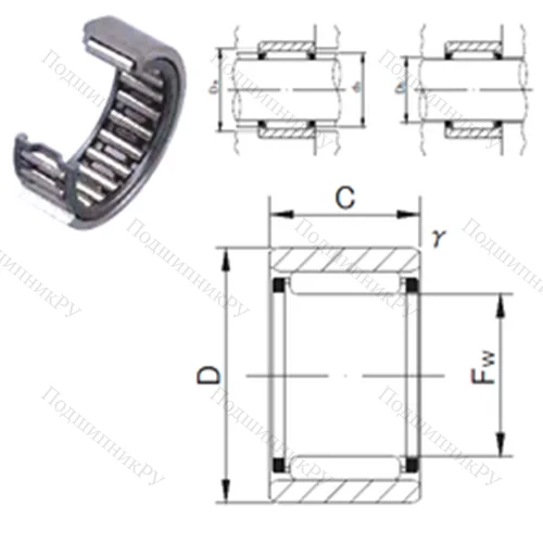 Подшипник игольчатый радиальный RNAF 122212