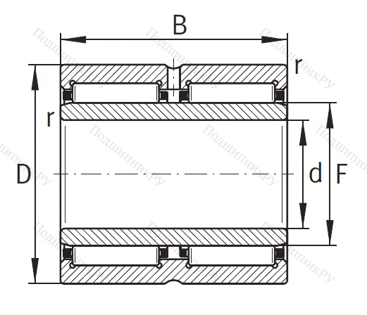 Игольчатый подшипник NA 6912 ZW XL