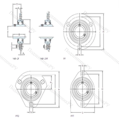 Подшипниковый узел шариковый радиальный PFT 30 RM