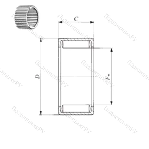 Подшипник игольчатый радиальный YB 1212