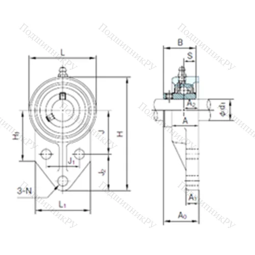 Подшипниковый узел шариковый радиальный UCFK 203