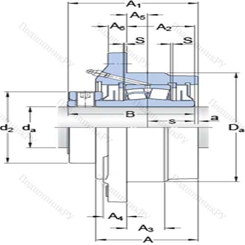 Фланцевые роликоподшипниковые узлы (стопорное кольцо и втулка, для дюймовых валов) FYRP 2 1/2-18
