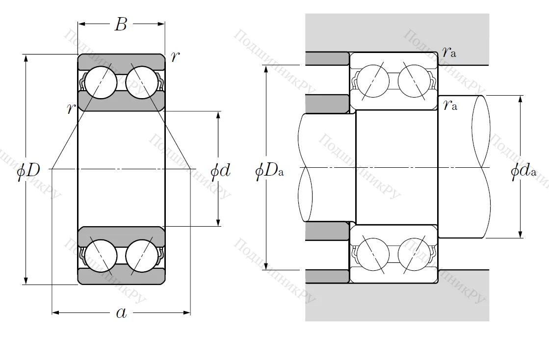 Двухрядный шариковый подшипник 5207 S