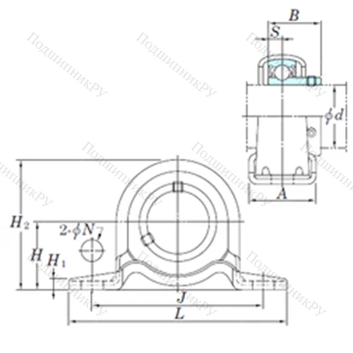 Подшипниковый узел шариковый радиальный SBPP 205