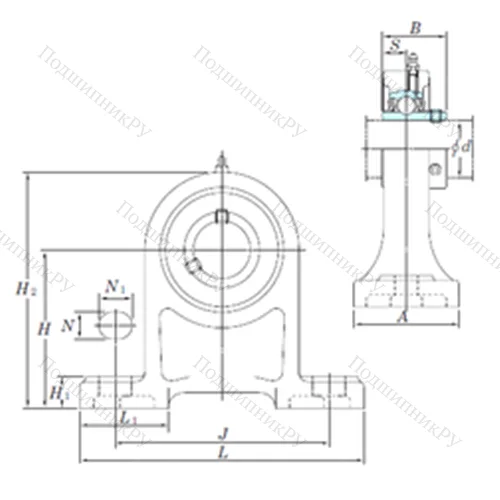 Подшипниковый узел шариковый радиальный UCPH 210-31 от производителя  KOYO