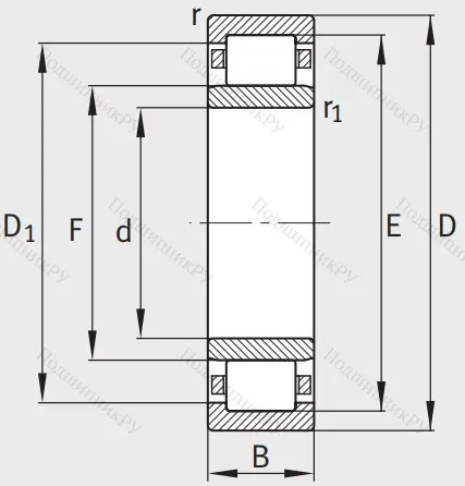 Роликовый цилиндрический подшипник NU 206 E XL TVP 2