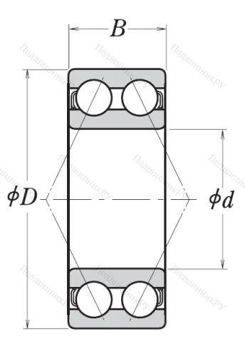 Двухрядный шариковый подшипник 3209 B 2ZRTNG от производителя  NSK