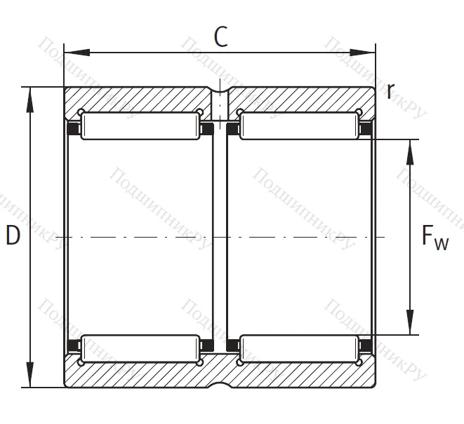 Игольчатый подшипник RNA 69/32 ZW XL