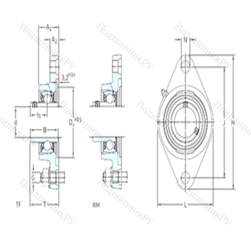 Подшипниковый узел шариковый радиальный FYT 2. FM