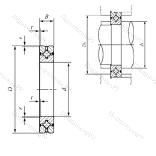 Подшипник роликовый упорно-радиальный с четырехточечным контактом CRBH 12025 A UU