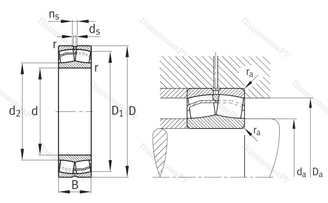 Сферический роликовый подшипник 22219 E 1