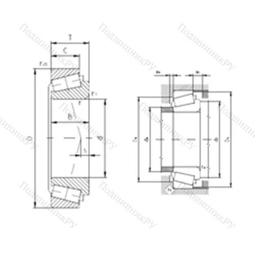 Подшипник роликовый радиально-упорный K-M 84249/K-M 84210